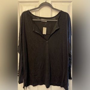 Maurice’s Women’s Black Henley Long Sleeve Shirt, size 1X NWT!
